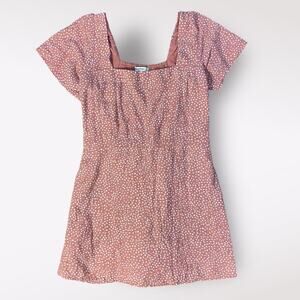 Abercrombie & Fitch Linen Polka Dot Romper Womens Size XS Pink White